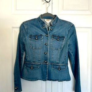 Talbots military style denim jacket. 4P